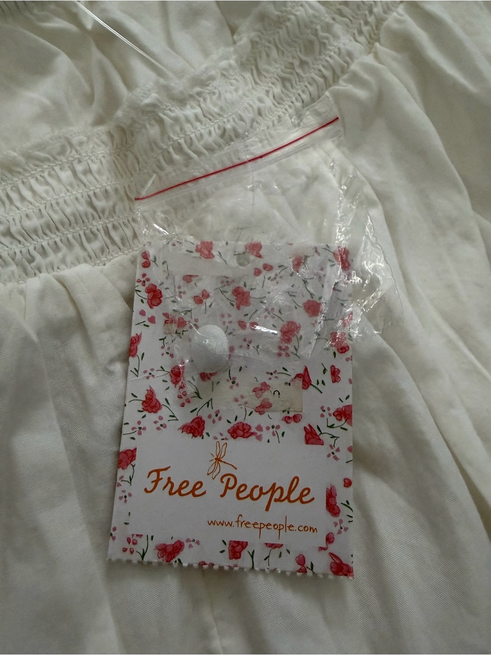 Free People Women’s White Halter Tiered Sundress with Button Accents - Picture 6 of 8